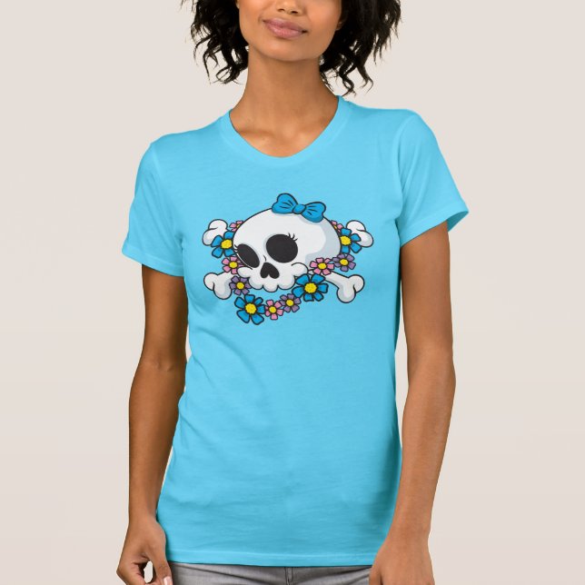 Flower Power Skull T-Shirt (Front)