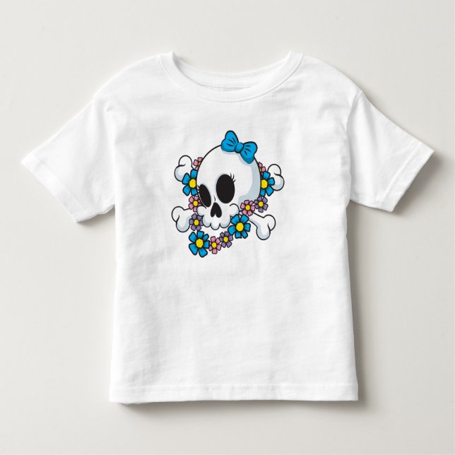 Flower Power Skull Toddler T-shirt (Front)