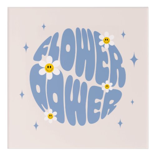 Flower Power Slogan Acrylic Print
