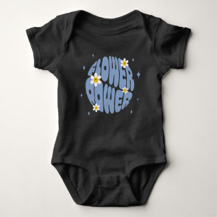 Flower Power Slogan Baby Bodysuit