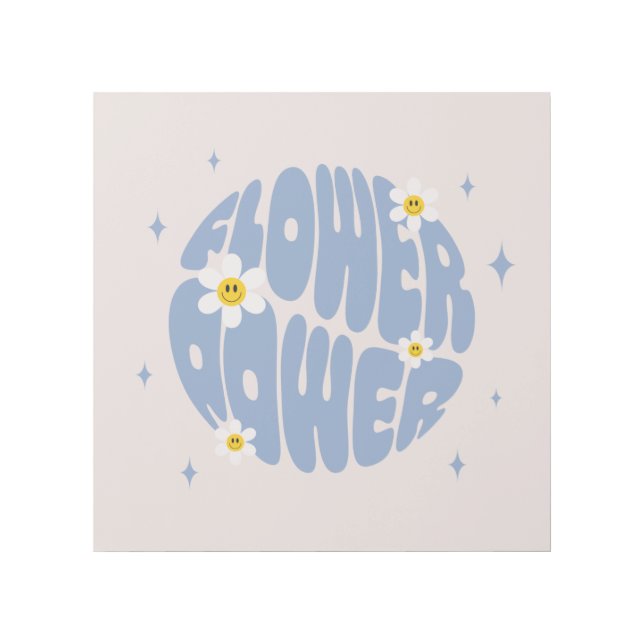 Flower Power Slogan Gallery Wrap (Front)