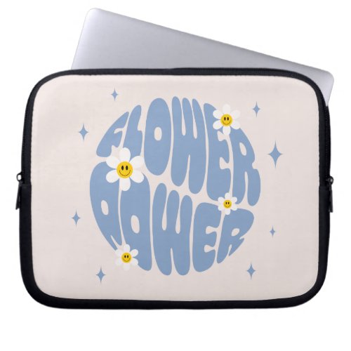 Flower Power Slogan Laptop Sleeve