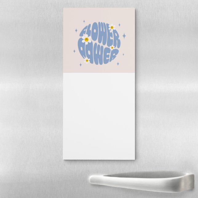 Flower Power Slogan Magnetic Notepad (In Situ)