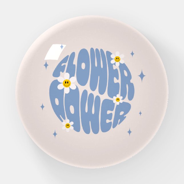 Flower Power Slogan Paperweight (Front)