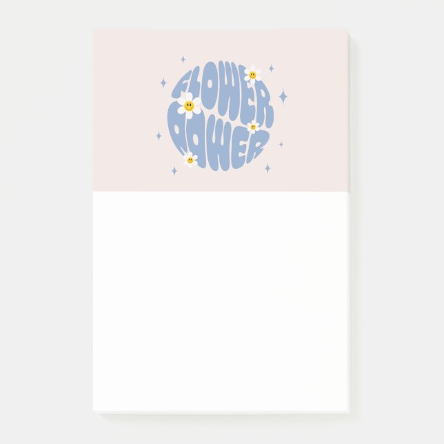 Flower Power Slogan Post-it Notes (Front)