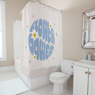 Flower Power Slogan Shower Curtain