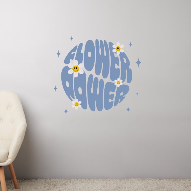 Flower Power Slogan Wall Decal (Living Room 2)