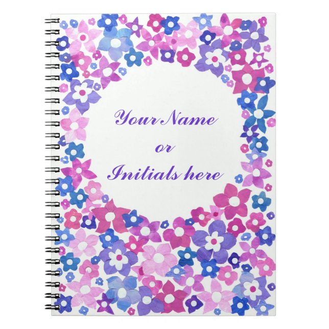 'Flower Power' Spiral Notebook to Personalize (Front)