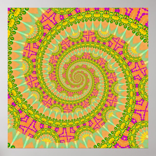 Flower Power Spiral SUNNY Poster (Front)