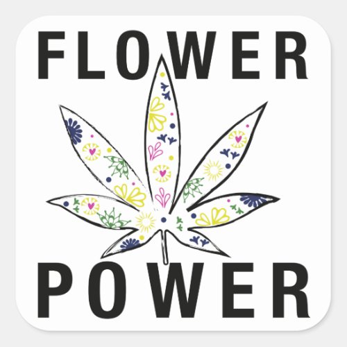 Flower Power Square Sticker