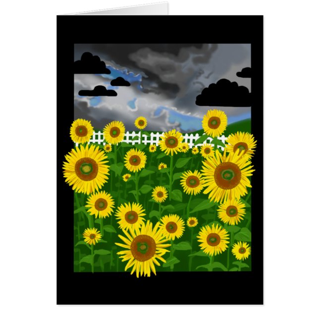 Flower Power ~Sunflowers~ Blank Note Card (Front)