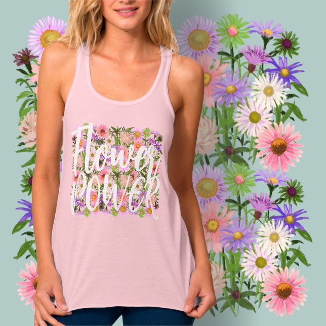 Flower power tank top pink boho attitude  (Creator Uploaded)