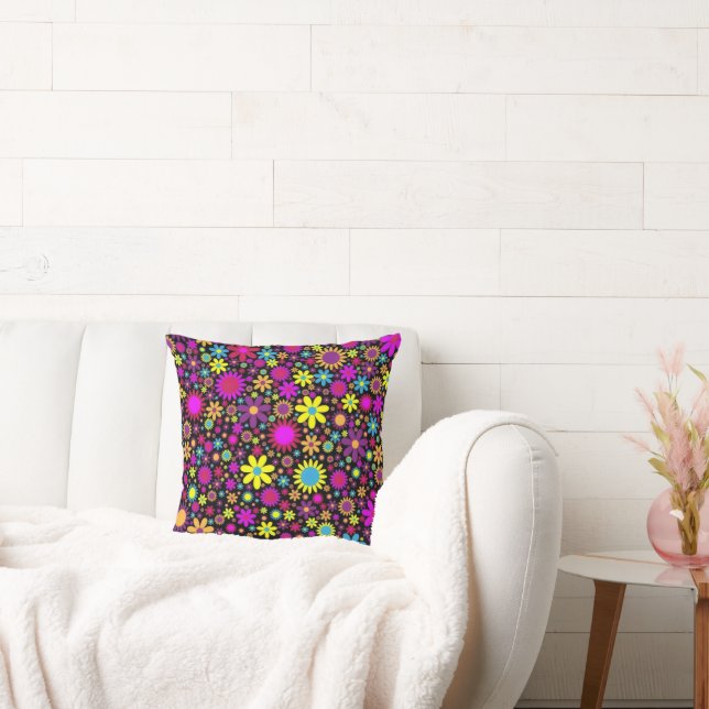 Flower Power Throw Pillow (Couch)