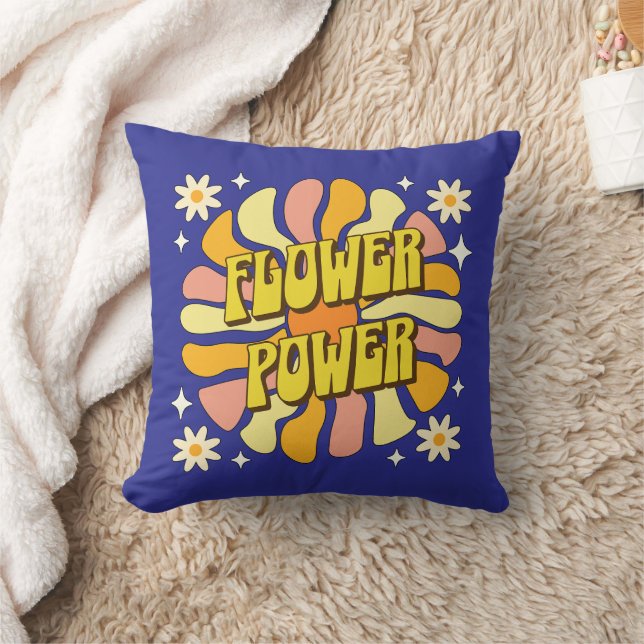 Flower Power Throw Pillow (Blanket)