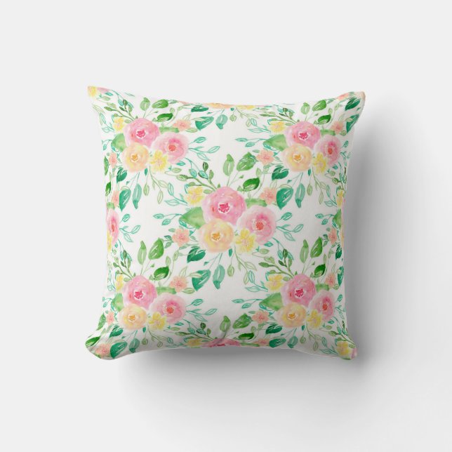 Flower Power Throw Pillow (Front)