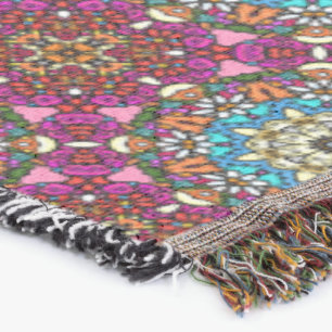 Flower Power V Garden Groovy Throw Blanket