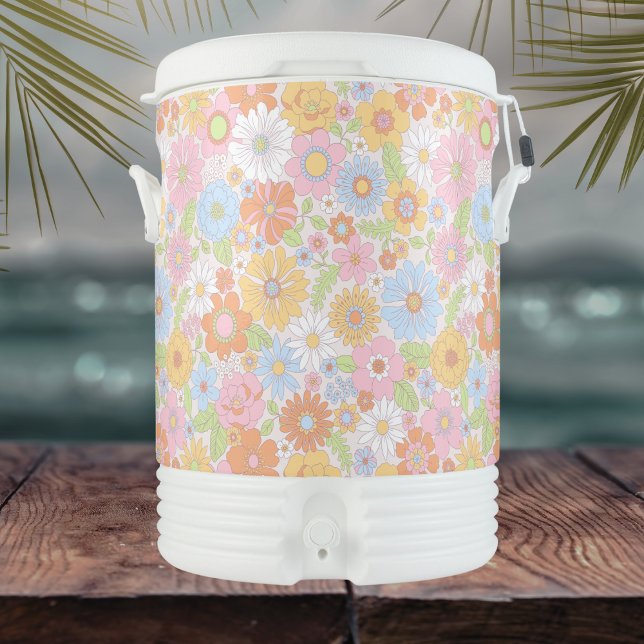 Flower Power Watercolor Floral Igloo  Beverage Cooler (Creator Uploaded)