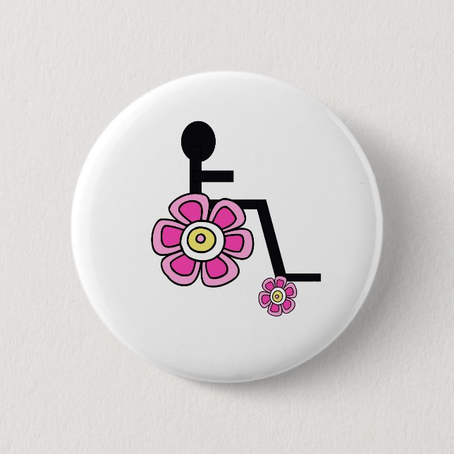 Flower Power Wheelchair Button (Front)