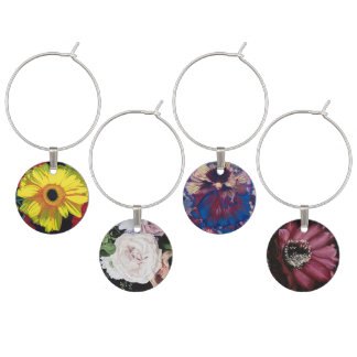 "Flower Power" Wine charms