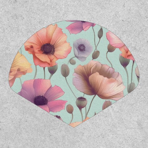 Flower power with pastel poppy patterns patch