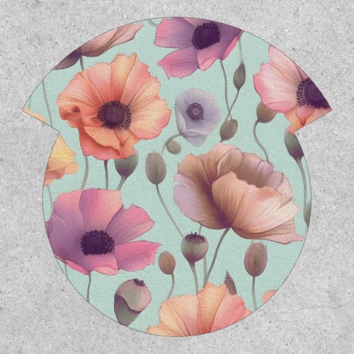 Flower power with pastel poppy patterns patch