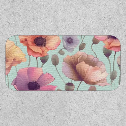 Flower power with pastel poppy patterns patch