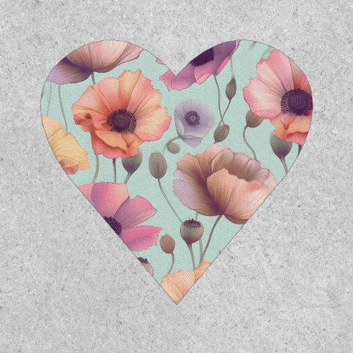 Flower power with pastel poppy patterns patch