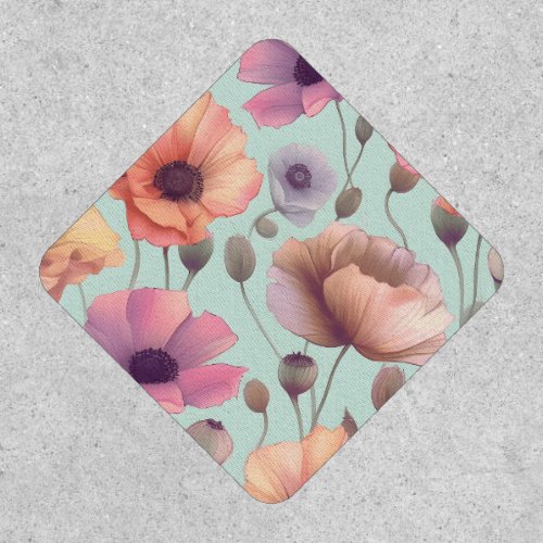 Flower power with pastel poppy patterns patch