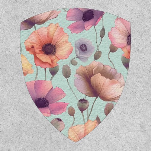 Flower power with pastel poppy patterns patch