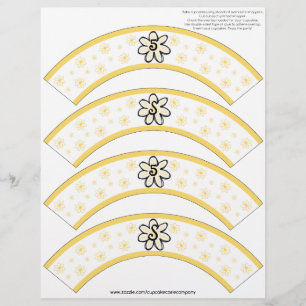Flower Power Yellow Number or Initial Cake Cosies