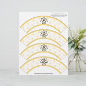 Flower Power Yellow Number or Initial Cake Cosies (Standing Front)