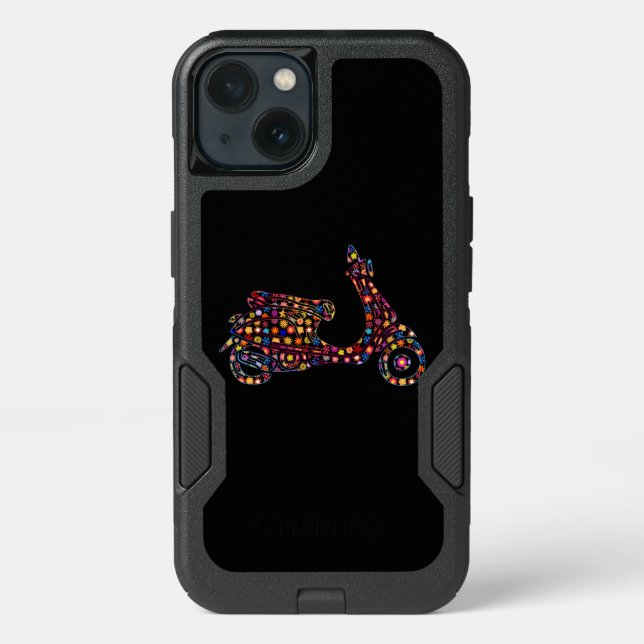 Flower Powered Motor-Scooter Motorcycle Otterbox iPhone Case (Back)