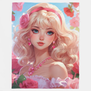 Flower princess fleece blanket