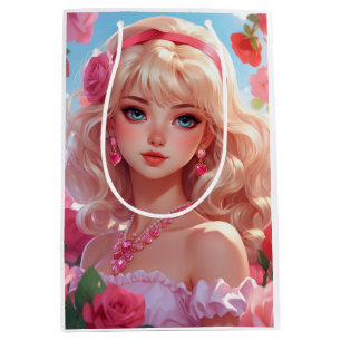 Flower princess medium gift bag