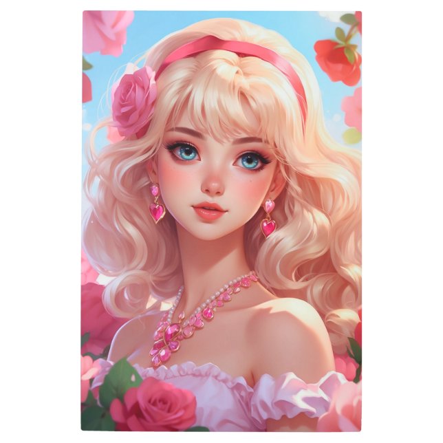 Flower princess  metal print (Front)