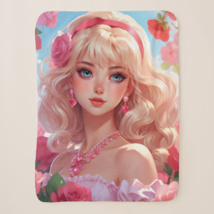 Flower princess sherpa blanket