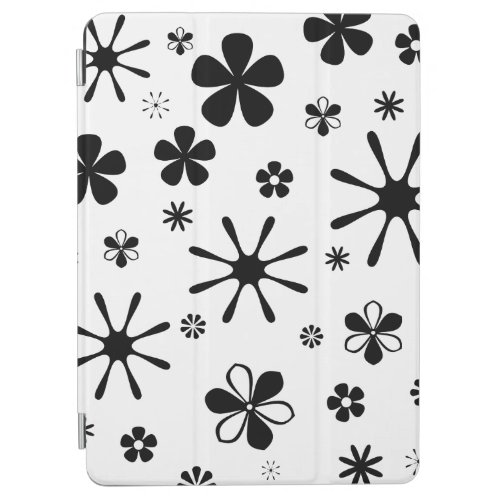 Flower Print Black and White iPad Air Cover