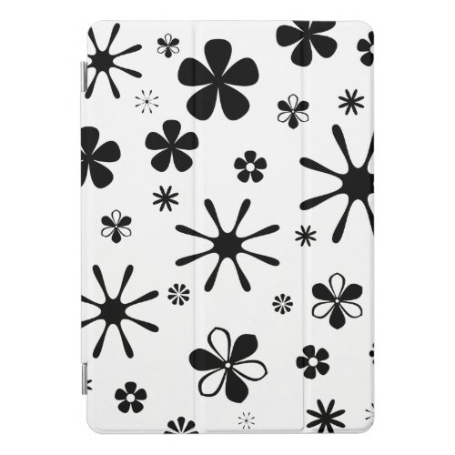 Flower Print Black and White iPad Pro Cover