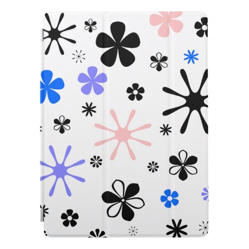 Flower Print Black and White Pastels iPad Pro Cover