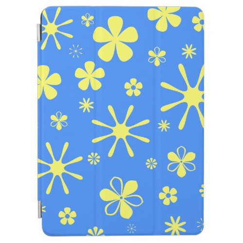 Flower Print Blue and Yellow iPad Air Cover