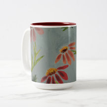 Flower print coffee mug