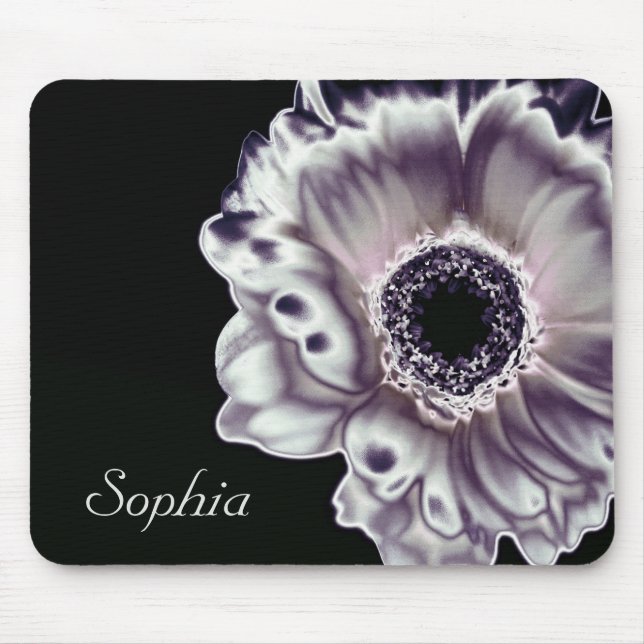 Flower Print Customizable Name Mousepad (Front)
