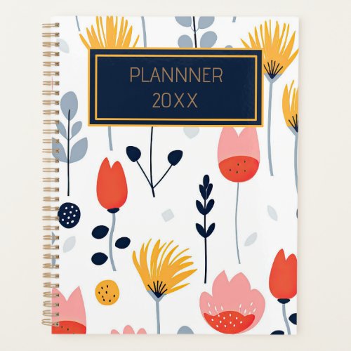 Flower print  minimalist  planner