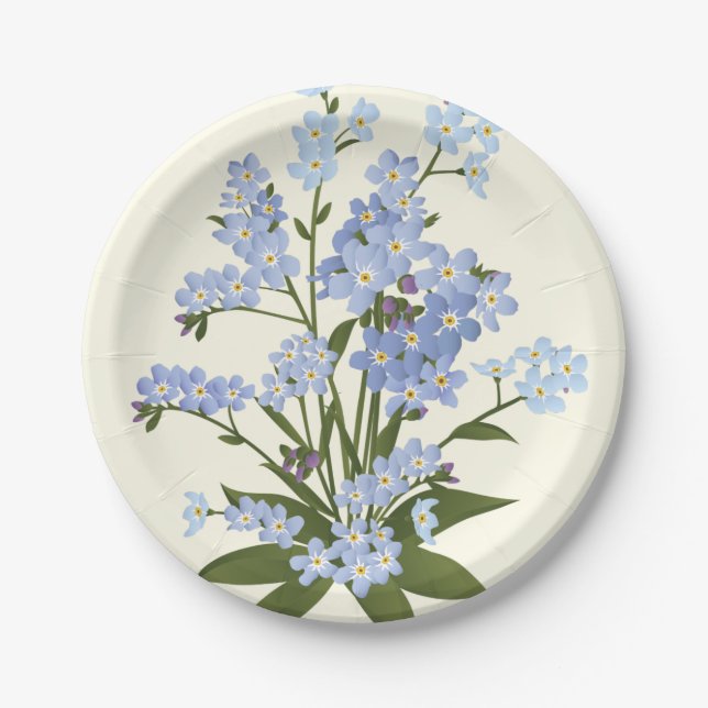 Flower Print  Paper Plates (Front)