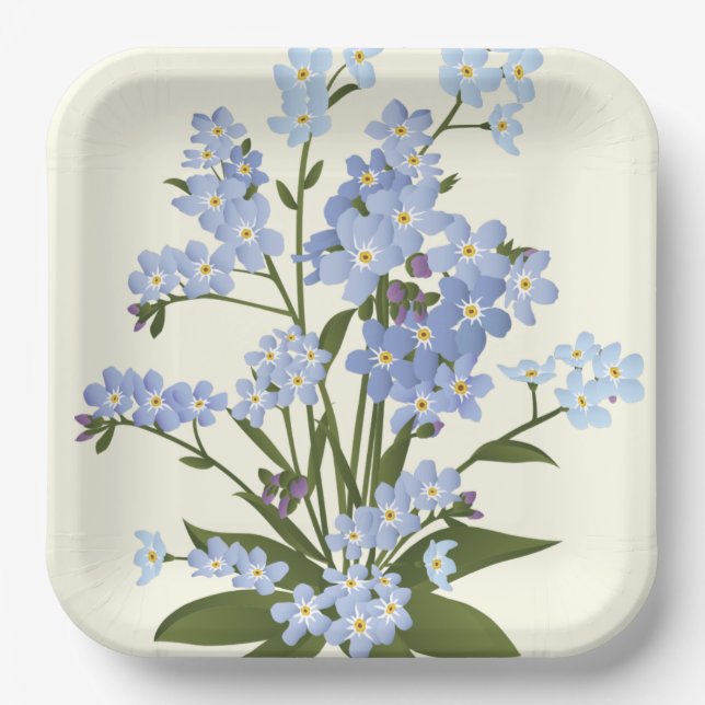 Flower Print  Paper Plates (Front)