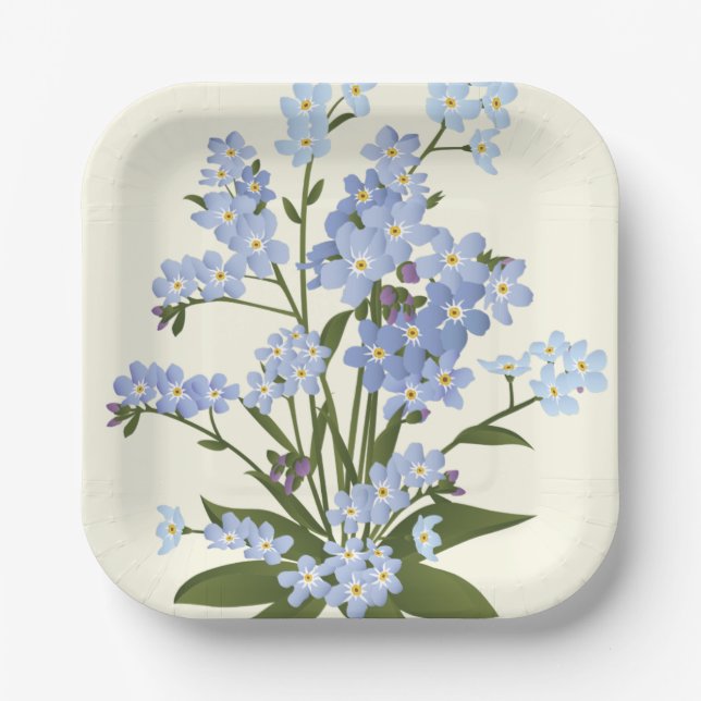Flower Print  Paper Plates (Front)