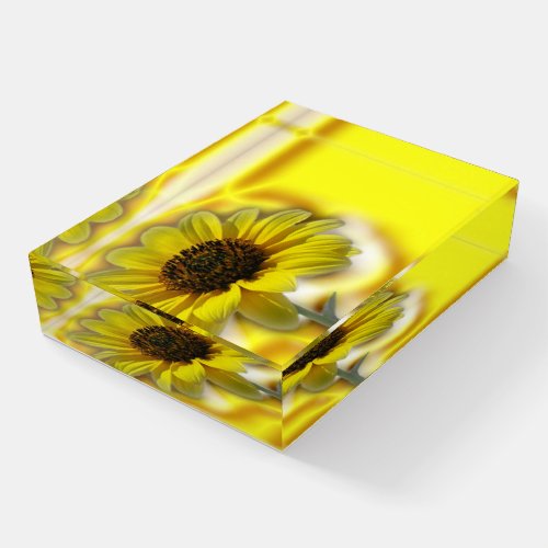 flower print paperweight