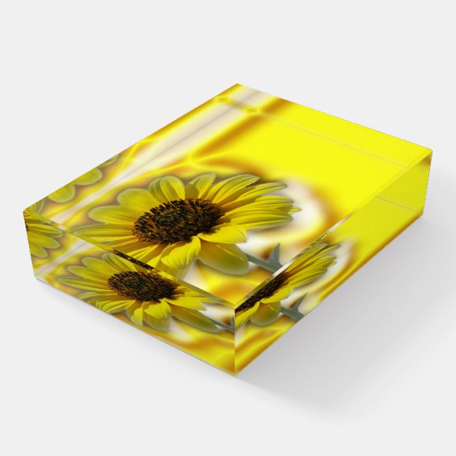 flower print paperweight (Angled)