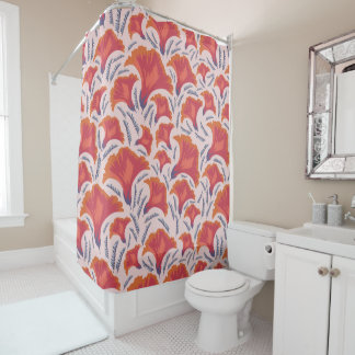 Flower Print Shower Curtain