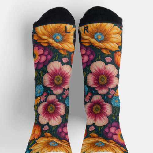 flower print socks